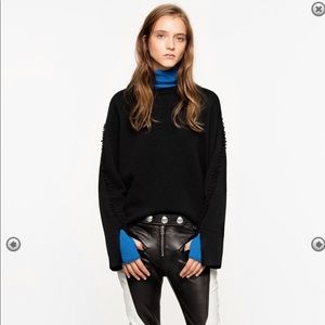 NWT $358 Zaidig Voltaire Justine Wool shoulder button Sweater